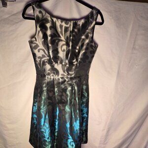 Eliza J Metallic Hombre Grey, Blue, Green Dress